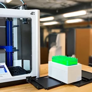 Impresora 3D en una oficina hecho en AI.